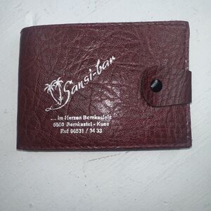 VTG 60s Sansi-bar Red Vinyl Wallet Snap Latch Pocket Coin Slots Germany 🇩🇪